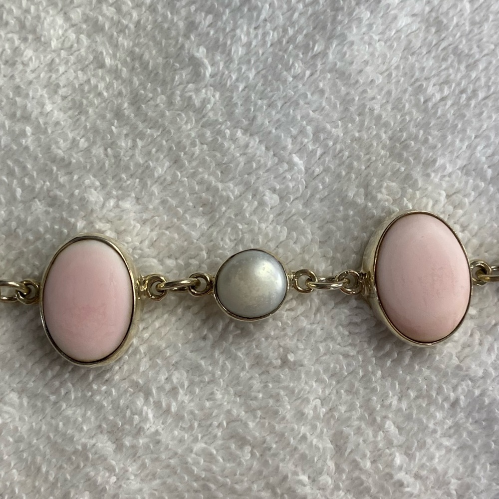 Silver bracelet pearls/shell